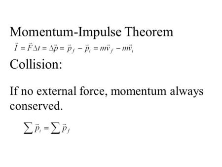 Momentum-Impulse Theorem Collision: