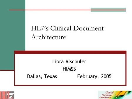 HL7’s Clinical Document Architecture