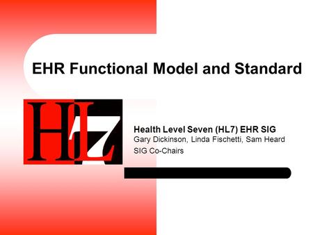 EHR Functional Model and Standard
