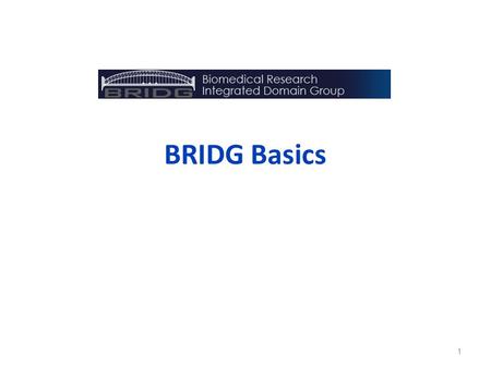 BRIDG Basics.