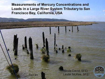 Measurements of Mercury Concentrations and Loads in a Large River System Tributary to San Francisco Bay, California, USA Nicole David, SFEI Lester McKee,