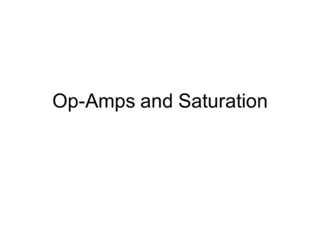 Op-Amps and Saturation. The Inverting Mode Op-Amp + - V1V1 VoVo RfRf R1R1 In theory, the gain of the op-amp is given by R f ÷ R 1. This equation works.