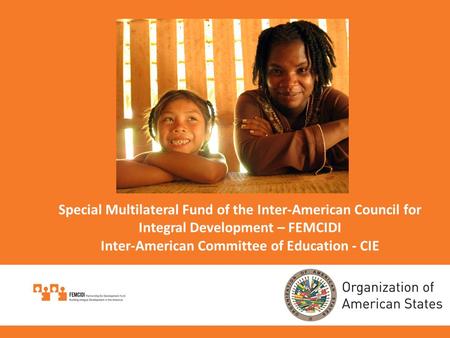 Special Multilateral Fund of the Inter-American Council for Integral Development – FEMCIDI Inter-American Committee of Education - CIE.