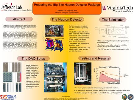 Preparing the Big Bite Hadron Detector Package Gordon Lott, Virginia Tech Mentor: Douglas Higinbotham All the signals from the PMTs are sent via cable.