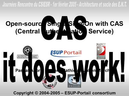 Open-source Single Sign-On with CAS (Central Authentication Service)