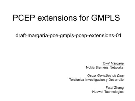 PCEP extensions for GMPLS
