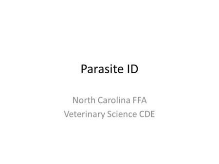 North Carolina FFA Veterinary Science CDE