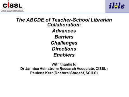 The ABCDE of Teacher-School Librarian Collaboration: Advances Barriers