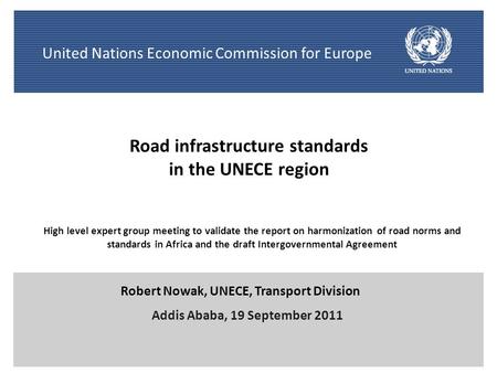Road infrastructure standards