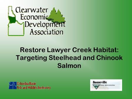 Restore Lawyer Creek Habitat: Targeting Steelhead and Chinook Salmon.