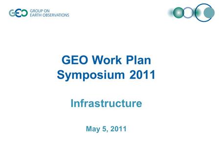 GEO Work Plan Symposium 2011 Infrastructure May 5, 2011.