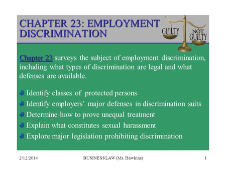 CHAPTER 23: EMPLOYMENT DISCRIMINATION