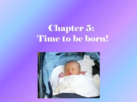 Chapter 5: Time to be born!