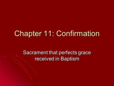 Chapter 11: Confirmation