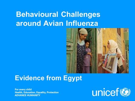 Behavioural Challenges around Avian Influenza Evidence from Egypt.