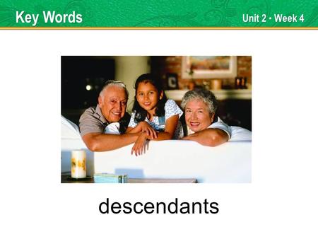 Unit 2 Week 4 descendants Key Words. Unit 2 Week 4 sanctuary Key Words.