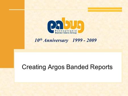 Creating Argos Banded Reports
