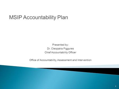 MSIP Accountability Plan