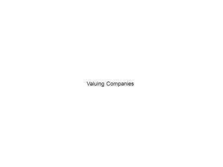 Valuing Companies.