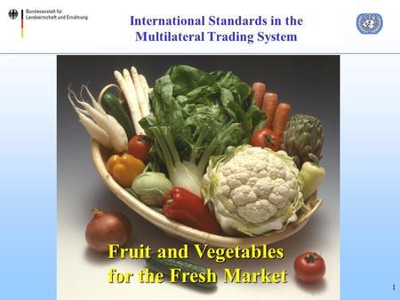 1 International Standards in the Multilateral Trading System Fruit and Vegetables for the Fresh Market.
