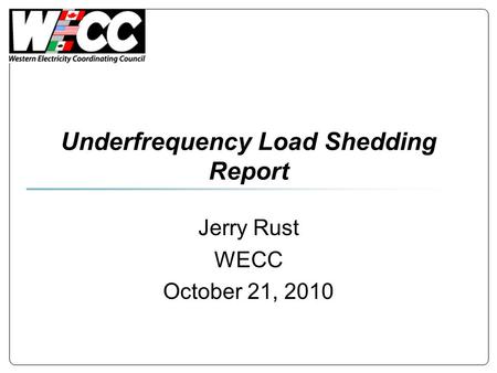 Underfrequency Load Shedding Report