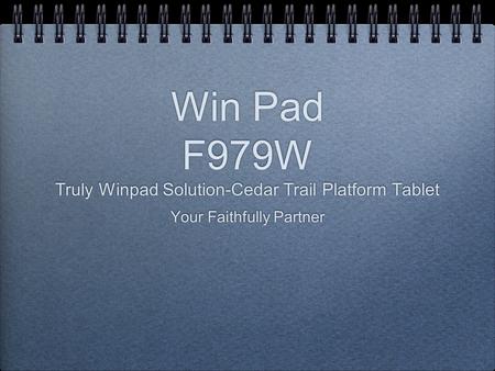 Win Pad F979W Truly Winpad Solution-Cedar Trail Platform Tablet Your Faithfully Partner.
