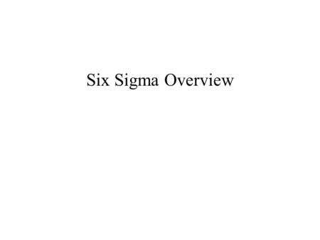Six Sigma Overview Slide Verbal Flip Chart Training Matl. Photo