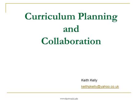 Curriculum Planning and Collaboration