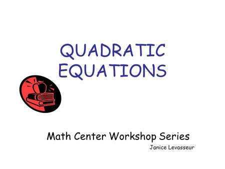 Math Center Workshop Series