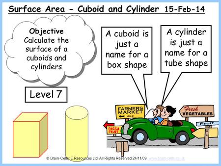 Level 7 Surface Area - Cuboid and Cylinder 28-Mar-17