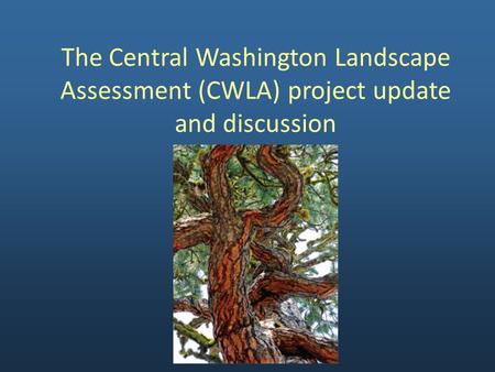 The Central Washington Landscape Assessment (CWLA) project update and discussion.