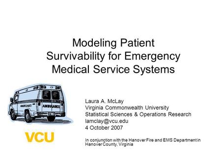 Modeling Patient Survivability for Emergency Medical Service Systems