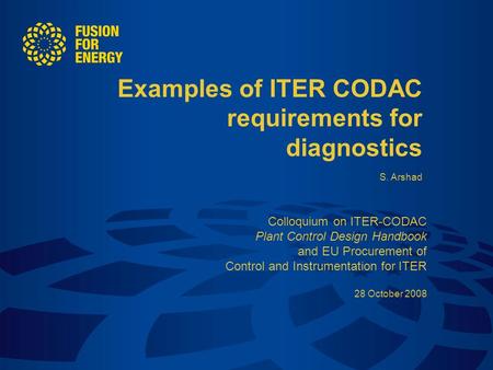 Examples of ITER CODAC requirements for diagnostics