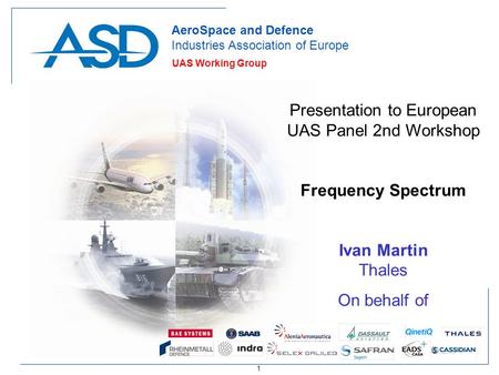 Presentation to European UAS Panel 2nd Workshop
