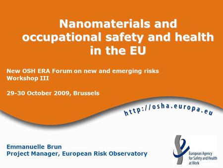 Nanomaterials and occupational safety and health in the EU