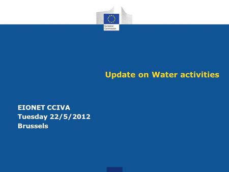 Update on Water activities