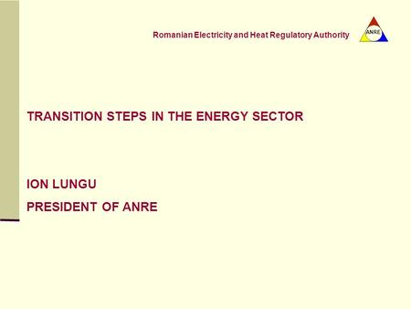 TRANSITION STEPS IN THE ENERGY SECTOR