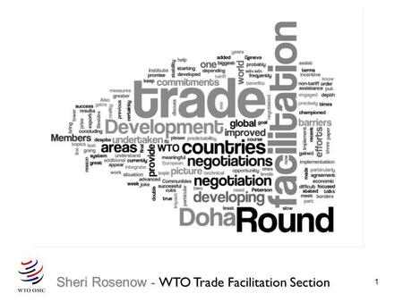 Sheri Rosenow - WTO Trade Facilitation Section