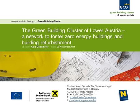 The Green Building Cluster of Lower Austria – a network to foster zero energy buildings and building refurbishment companies & technology | Green Building.