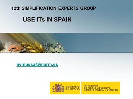 12th SIMPLIFICATION EXPERTS GROUP USE ITs IN SPAIN.