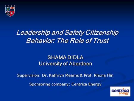 Leadership and Safety Citizenship Behavior: The Role of Trust