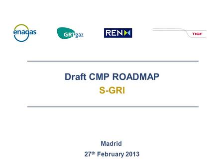 Draft CMP ROADMAP S-GRI Madrid 27 th February 2013.