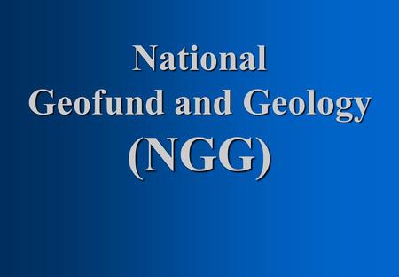 National Geofund and Geology (NGG)