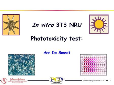 In vitro 3T3 NRU Phototoxicity test: