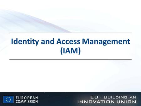 Identity and Access Management (IAM). Research Participant Portal Offers external stakeholders a unique entry point for the interactions with the European.