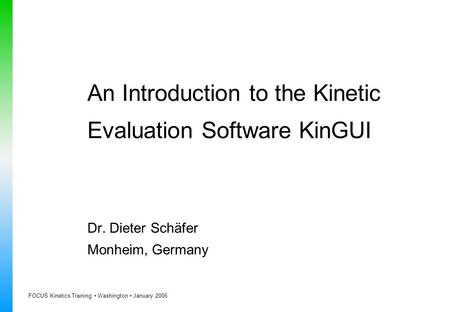 An Introduction to the Kinetic Evaluation Software KinGUI