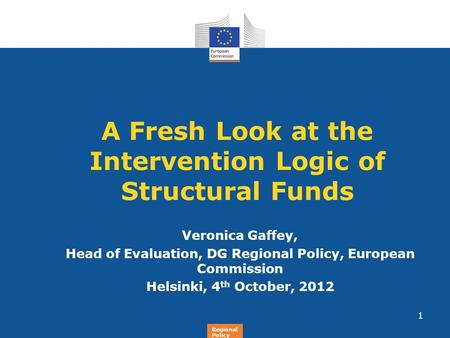 A Fresh Look at the Intervention Logic of Structural Funds