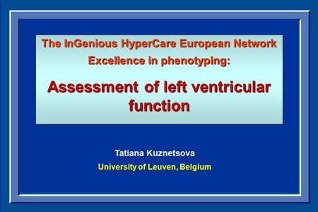 Assessment of left ventricular function