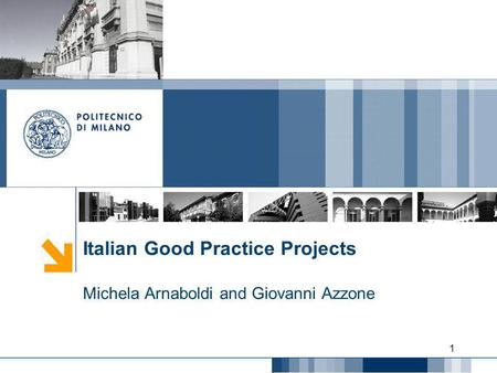 Italian Good Practice Projects Michela Arnaboldi and Giovanni Azzone