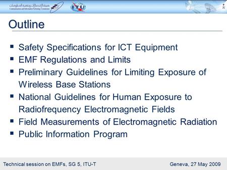 Outline Safety Specifications for ICT Equipment